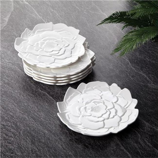 Porselen Gül 6lı Pasta Tabağı 20 cm Akayev