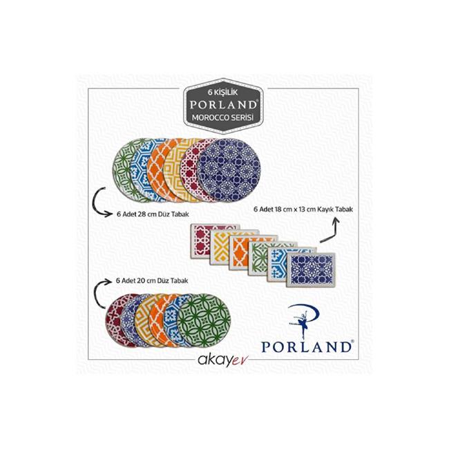 Porland Morocco 18 Parça 6 Kişilik İkram ve Kahval