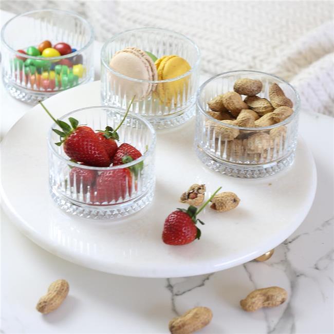 Akayev Mermer 25 Cm Altın Boncuk Ayaklı Elysia 4lü Reçellik İkramlık