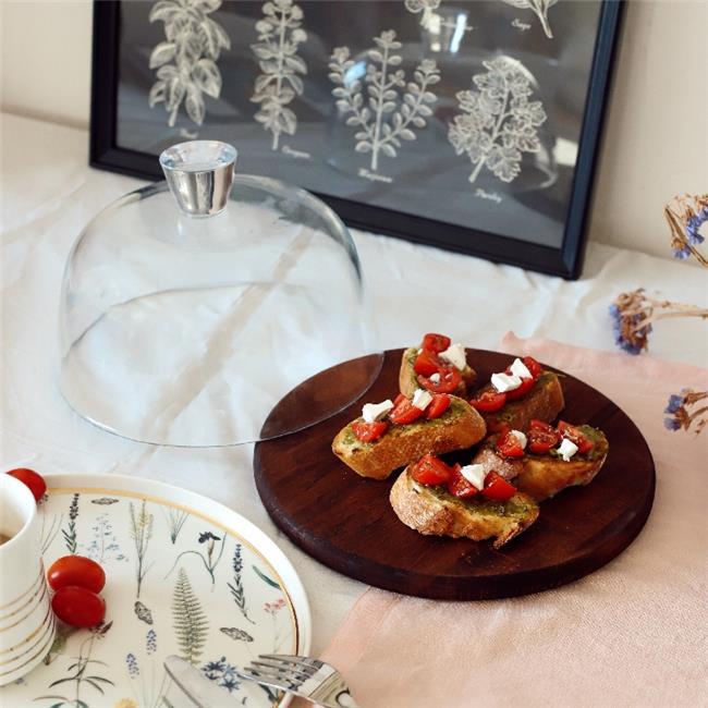 Akayev Ahşap 24 Cm Cam Fanus