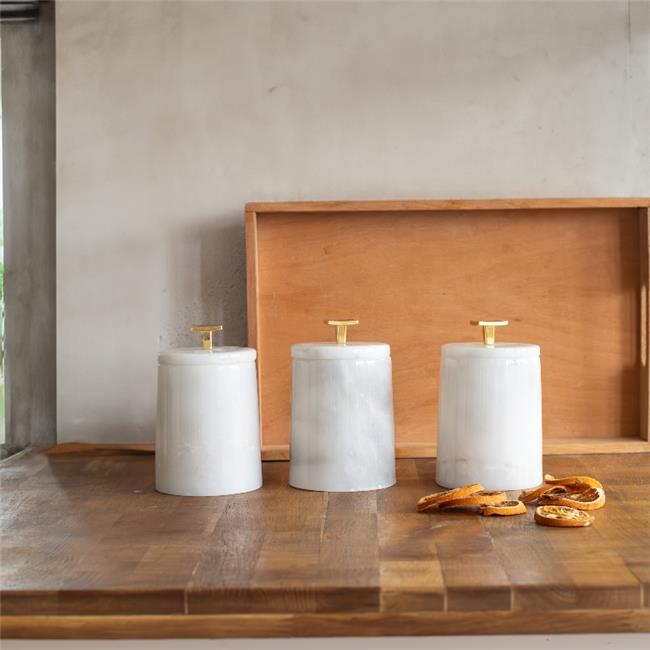 Akayev Mermer Beyaz Ela 3lü Baharatlık