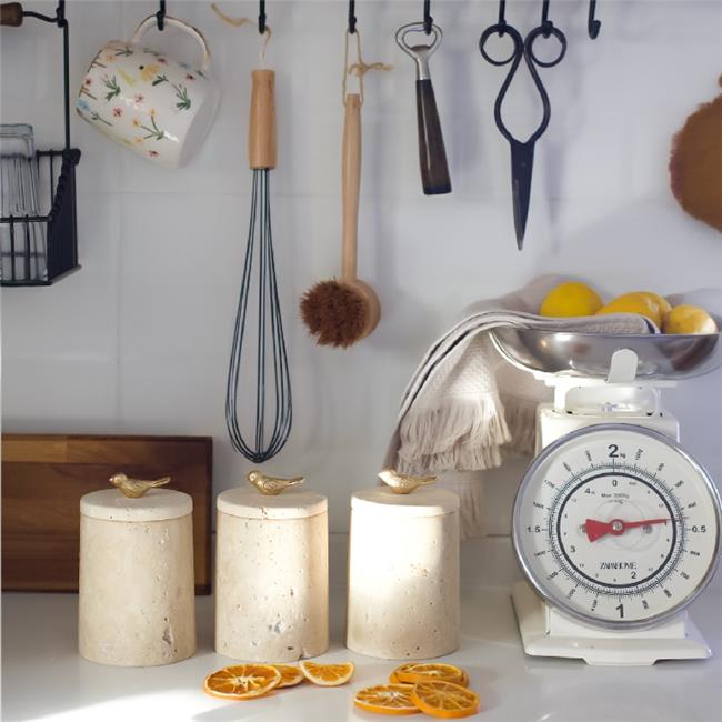 Akayev Mermer Traverten Kuş 3lü Baharatlık