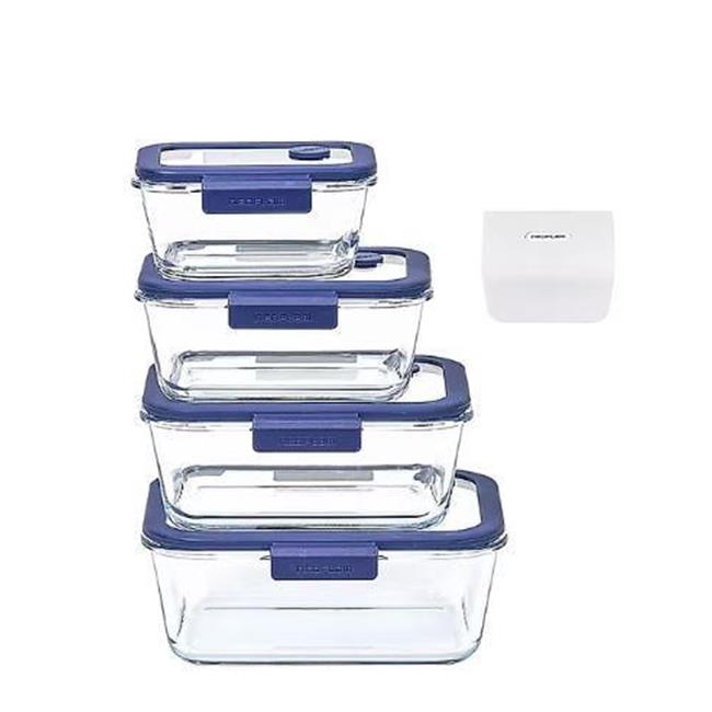 Neoflam Fika Glace Vakumlu Cam Saklama Kabı Seti Mavi 5 Parça