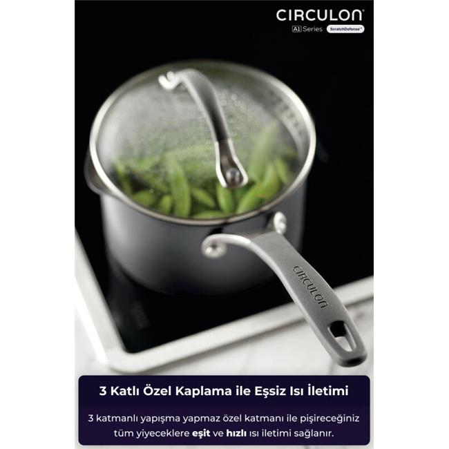 Circulon Cam Kapaklı Sos Tenceresi 16 CM