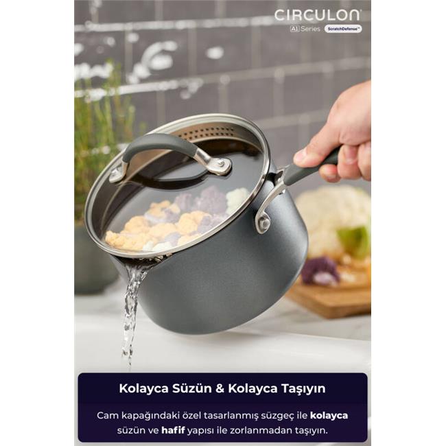 Circulon Cam Kapaklı Sos Tenceresi 18 CM