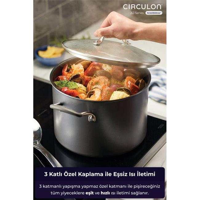 Circulon Cam Kapaklı XL Derin Tencere 24 CM