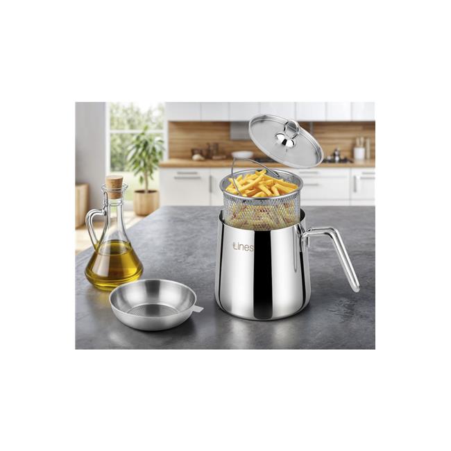 Lines Çelik Kızartma Seti 4 Parça İnox