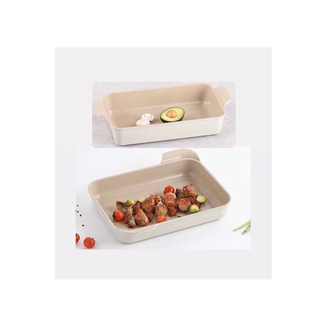 Neoflam Fika Alüminyum Döküm Dikdörtgen Yanmaz Yapışmaz 2 li Fırın Tepsisi Kek Kabı