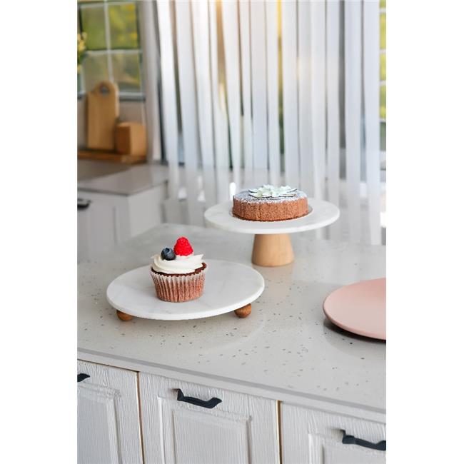 Akayev Mermer 2'li Yuvarlak Sunum Tabak Seti