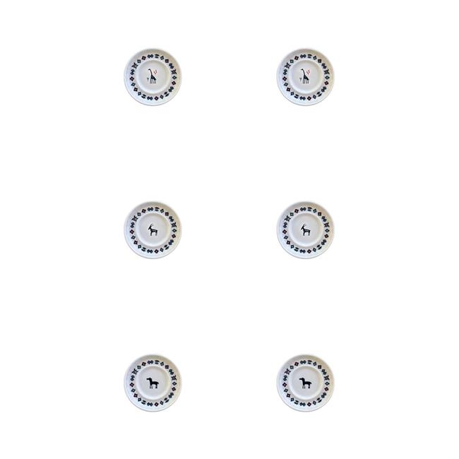 Porser Porselen Hitit Sefa Çay Tabağı Takımı 10cm 6 Parça