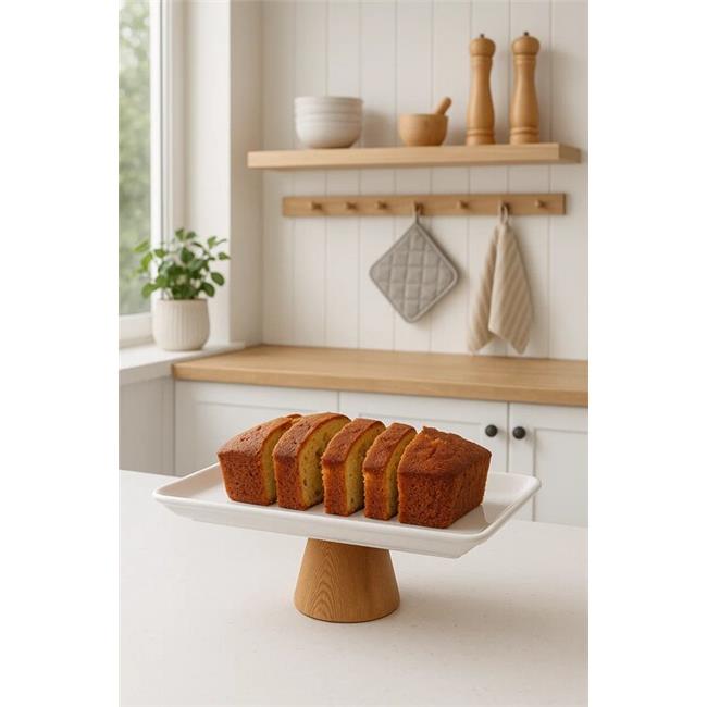 Akayev Porselen Ahşap Ayaklı 27x20 Cm Sunumluk