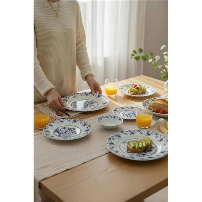 Akayev Porselen Blue Dream 8 Parça 4 Kişilik Kahvaltı Takımı