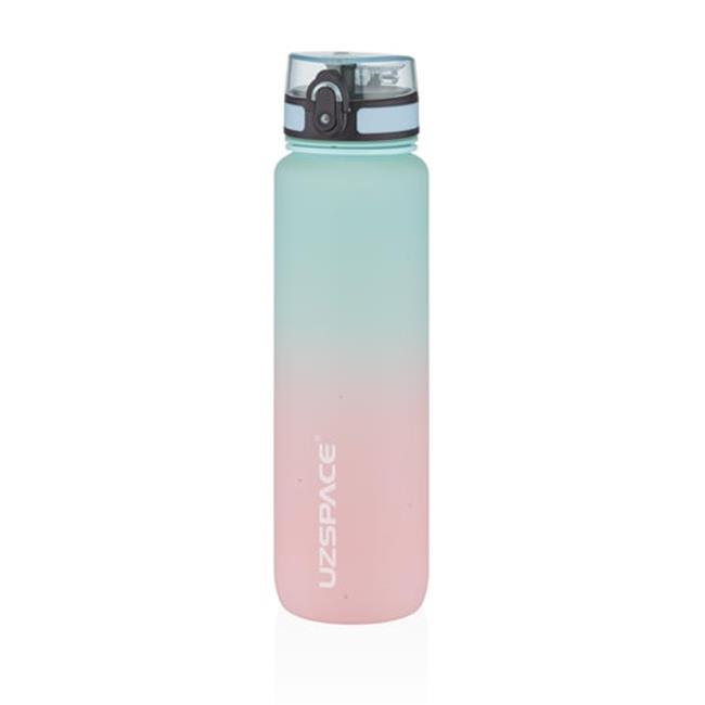 Uzspace 1000ml Büyük Boy Çift Renk Softtouch Ff Collection Tritan Su Matarası Yeşil-Pembe