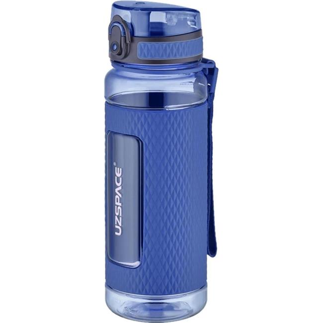 Uzspace 800ml Tritan Su Matarası Silikon Korumalı Kaydırmaz Gövde Lacivert