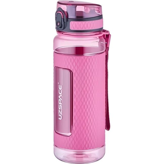 Uzspace 800ml Tritan Su Matarası Silikon Korumalı Kaydırmaz Gövde Pembe