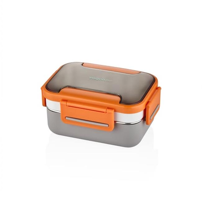 Vagonlife 1200ml Çift Katmanlı Paslanmaz Çelik Yemek Kutusu Turuncu Bl20182