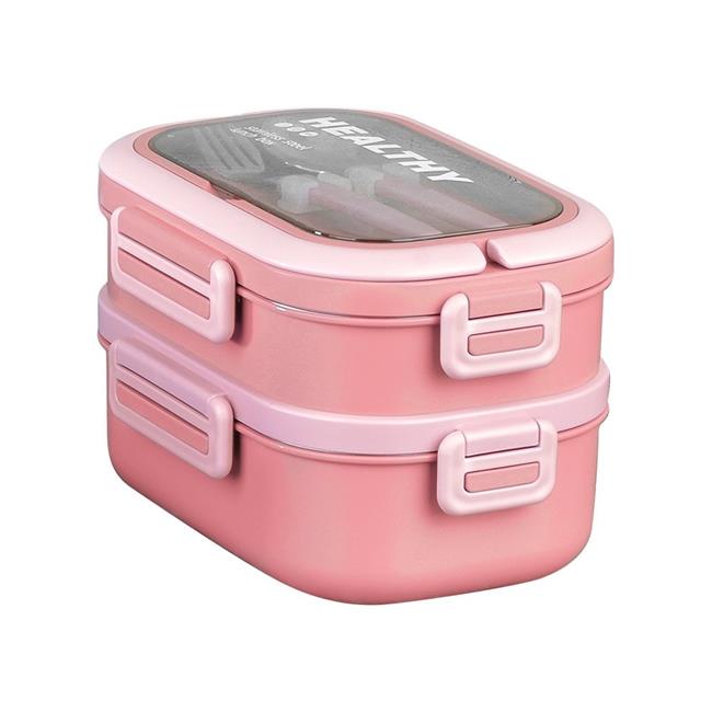 Tohana 1650ml İki Katlı 4 Bölmeli Çelik Yemek Kabı