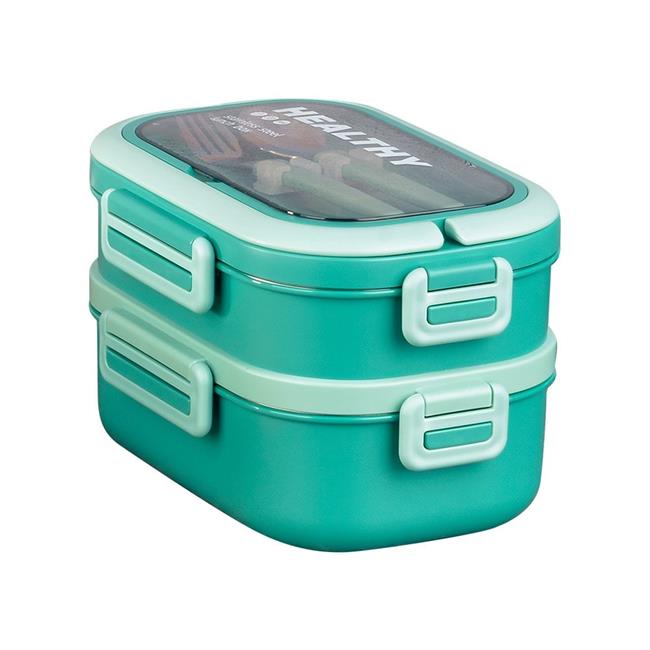 Tohana 1650ml İki Katlı 4 Bölmeli Çelik Yemek Kabı