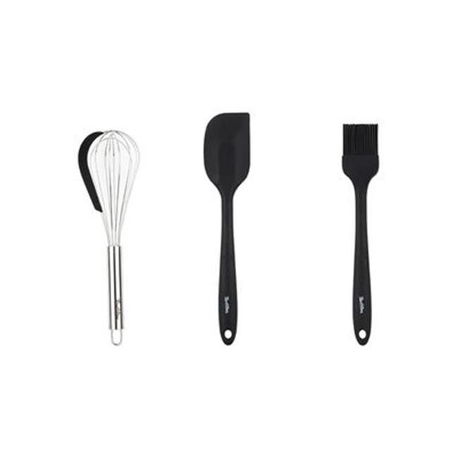 Tantitoni Füme Renkli 3lü Silikon Spatula, Fırça Ve Çırpıcı Seti