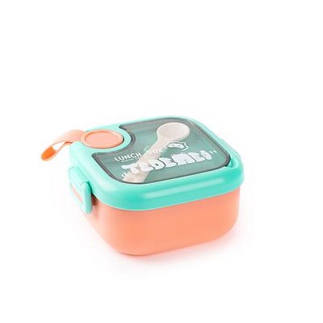 Tantitoni Tedemeı Paslanmaz Çelik Plastik Kaşık Ve Makaslı Kare Yemek Taşıma Kabı 550ml