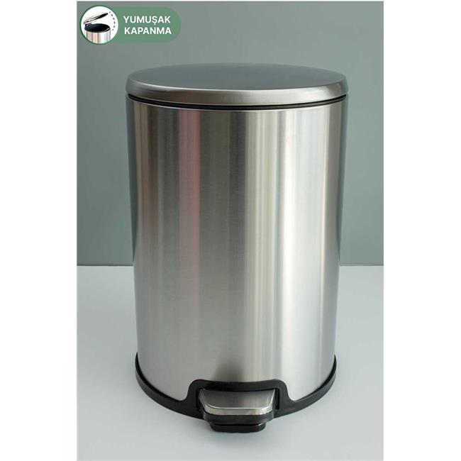 Primanova Cigo Mat Krom Pedallı Banyo Mutfak Ofis Çöp Kovası 12 Lt