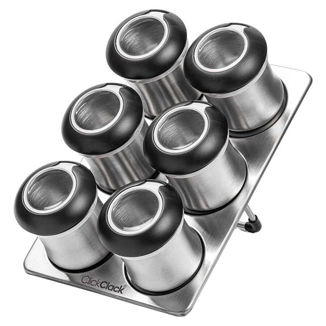 Tantitoni Standlı 6Lı Paslanmaz Çelik Baharatlık Seti 110Ml