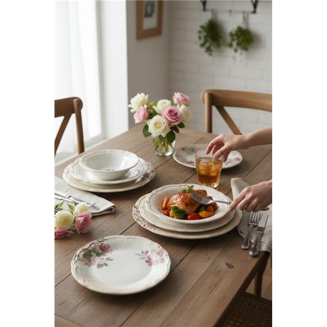 Akayev Porselen Rosey 24 Parça Yemek Takımı