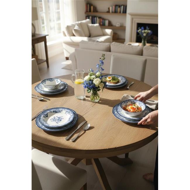 Akayev Porselen Vintage Blue 24 Parça Yemek Takımı